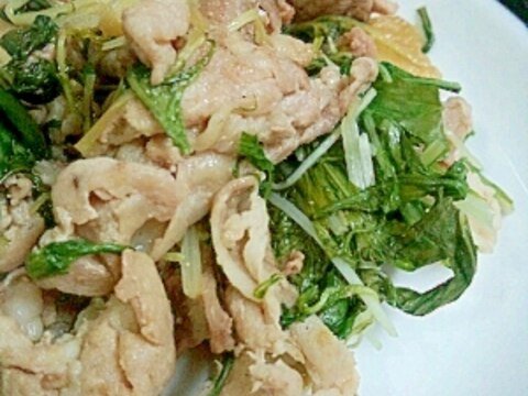 水菜と豚肉のポン酢炒め レシピ 作り方 By ちあ12 楽天レシピ